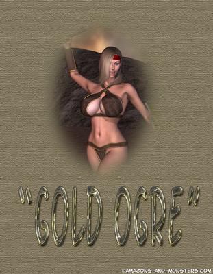 Amazones and monster - Gold ogre