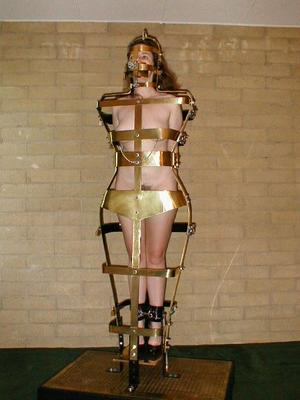 Naked Slave Locked in a Gwendoline Cage