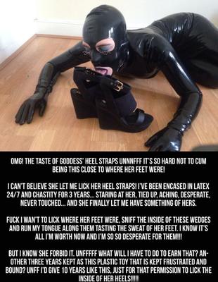 Rubber Doll latex cruel slave chastity captions