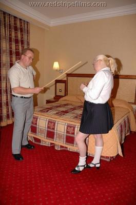 Blonde Mature Schoolgirl Caned in Uniform