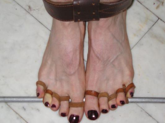 my sexy pedicured barefeet bound for BDSM session