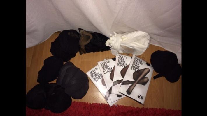 My pantyhose collection (pantyhose encasement)