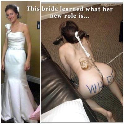 Bride learns to be a sub