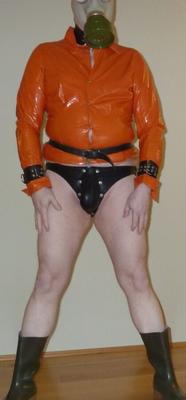 Shiny orange masked slave