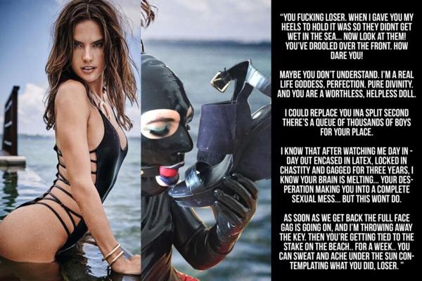 alessandra ambrosio látex cruel escravo castidade legendas