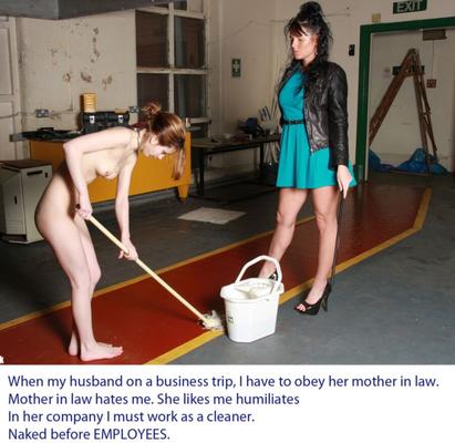 Slave wife must work.