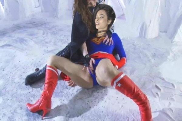 celeb AJ Lee as superheroine tentacle lezdom bondage peril