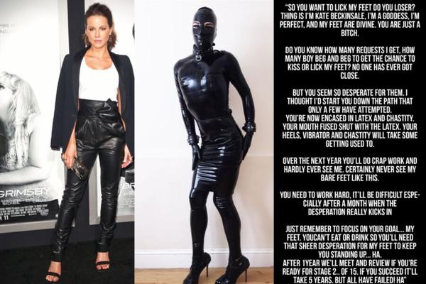 Kate Beckinsale Latex grausamer Sklave Keuschheit Bildunterschriften