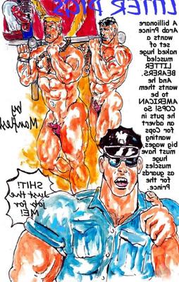 Manflesh Adulto Gay Cop Dominación cómics