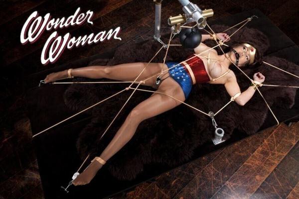 Selena Gomez as heroine wonder woman helplessly bound and gagged