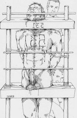 Mike Carcel art : hard gay BDSM and slavery fantasy