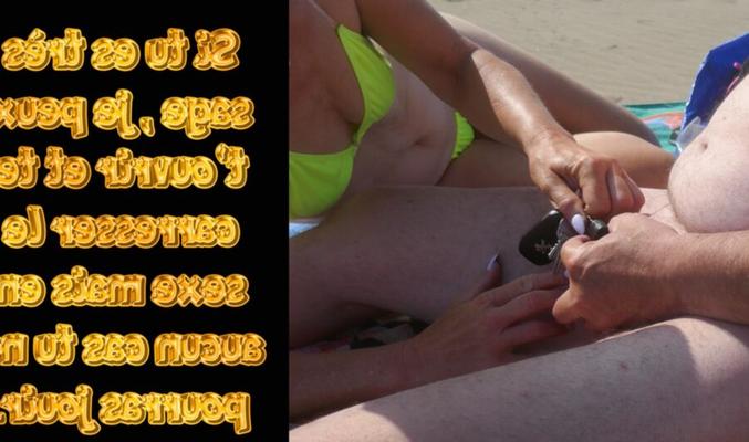 Femdom sissy chastity beach vol