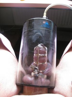 My Cock in Chastity and vacuum pomped