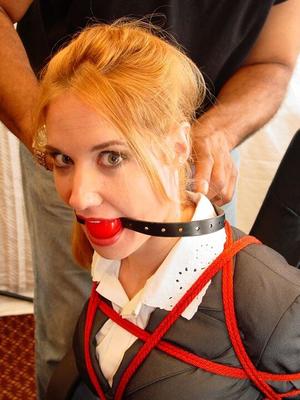 Business woman gagged