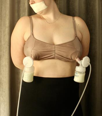 Mom Breast Pumping while Bound and Gagged